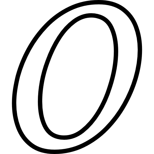 Fancy Number 0 Outline Icon in SVG, PNG formats