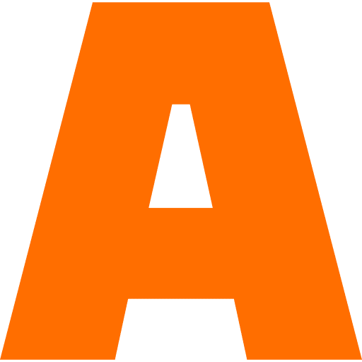 Letter A Orange Transparent Icon in SVG, PNG formats