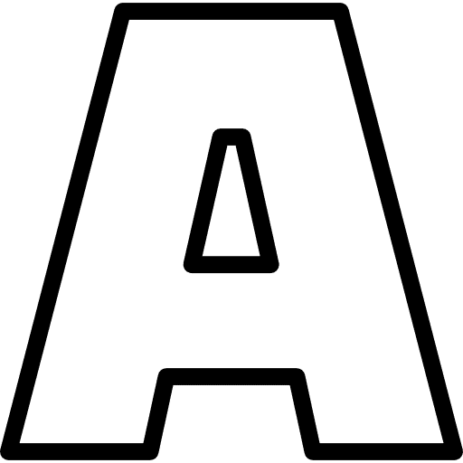 Letter A Outline Icon in SVG, PNG formats