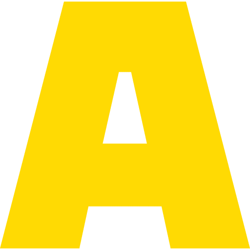 Letter A Yellow Transparent Icon in SVG, PNG formats