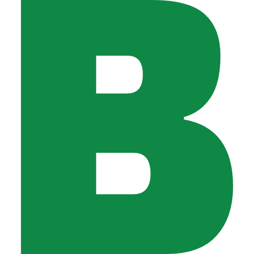 Letter B Green Transparent Icon in SVG, PNG formats