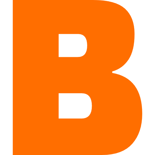 Letter B Orange Transparent Icon in SVG, PNG formats