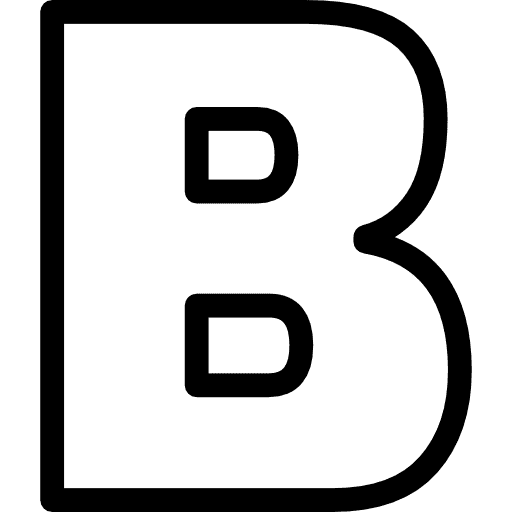 Letter B Outline Icon in SVG, PNG formats