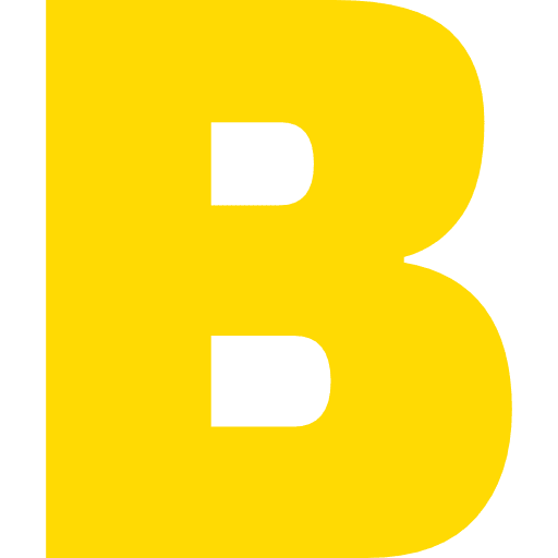 Letter B Yellow Transparent Icon in SVG, PNG formats