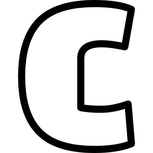 Letter C Lowercase Outline Icon in SVG, PNG formats