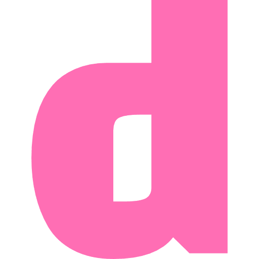 Letter D Lowercase Light Pink Transparent Icon in SVG, PNG formats