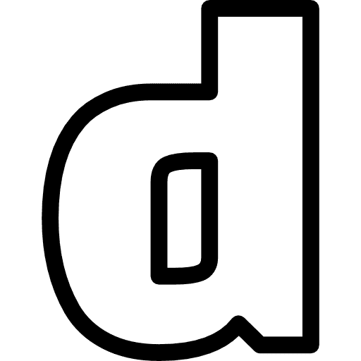 Letter D Lowercase Outline Icon in SVG, PNG formats