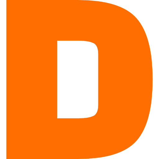 Letter D Orange Transparent Icon in SVG, PNG formats