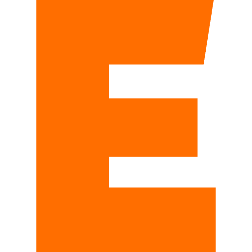 Letter E Orange Transparent Icon in SVG, PNG formats