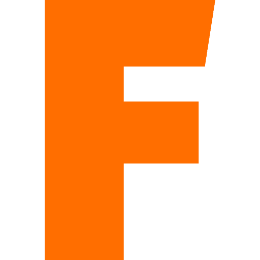 Letter F Orange Transparent Icon in SVG, PNG formats