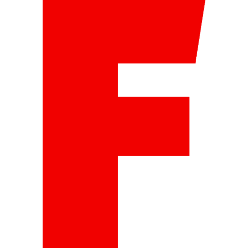 Letter F Red Transparent Icon in SVG, PNG formats