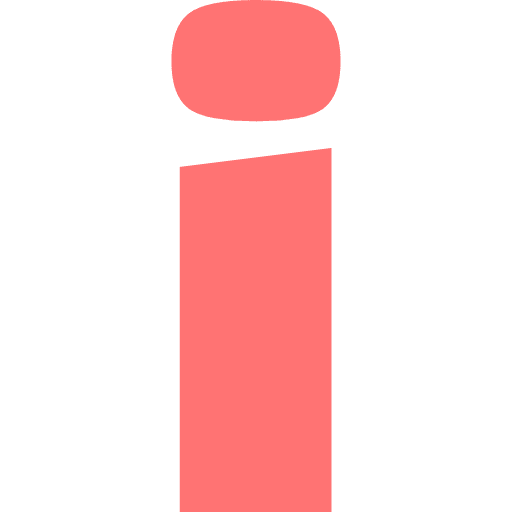 Letter I Lowercase Light Red Transparent Icon in SVG, PNG formats