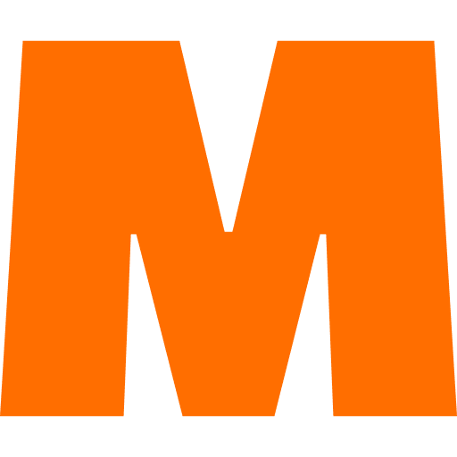 Letter M Orange Transparent Icon in SVG, PNG formats