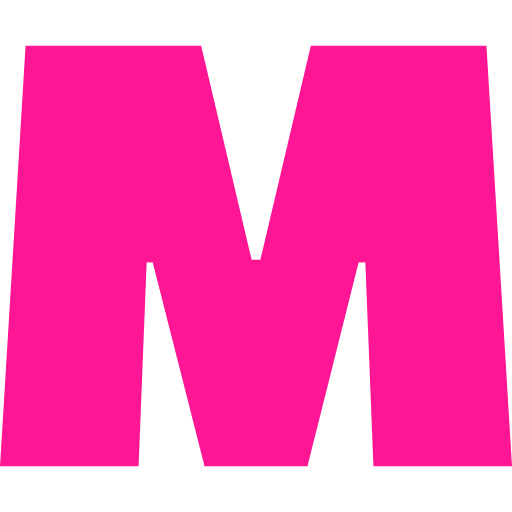 Letter M Pink Transparent Icon in SVG, PNG formats