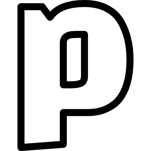 Letter P Lowercase Outline Icon in SVG, PNG formats