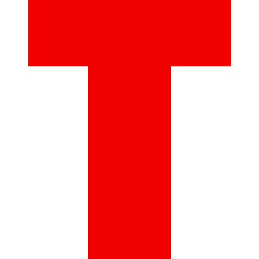 Letter T Red Transparent Icon in SVG, PNG formats