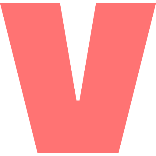 Letter V Lowercase Light Red Transparent Icon in SVG, PNG formats