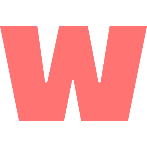 Letter W Lowercase Light Red Transparent Icon in SVG, PNG formats