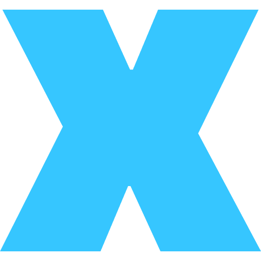 Letter X Lowercase Light Blue Transparent Icon in SVG, PNG formats