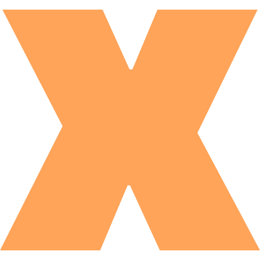 Letter X Lowercase Light Orange Transparent Icon in SVG, PNG formats