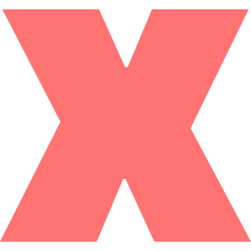 Letter X Lowercase Light Red Transparent Icon in SVG, PNG formats