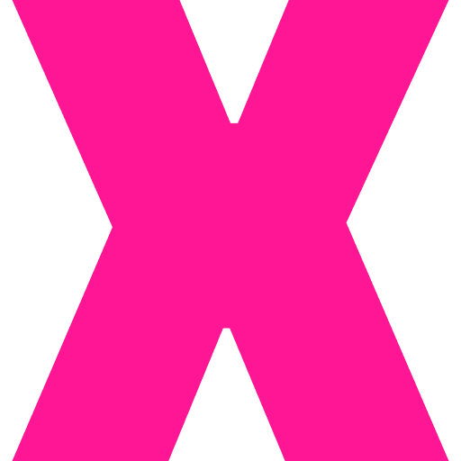 Letter X Pink Transparent Icon in SVG, PNG formats