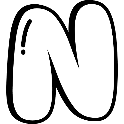 N Bubble Letter Icon in SVG, PNG formats
