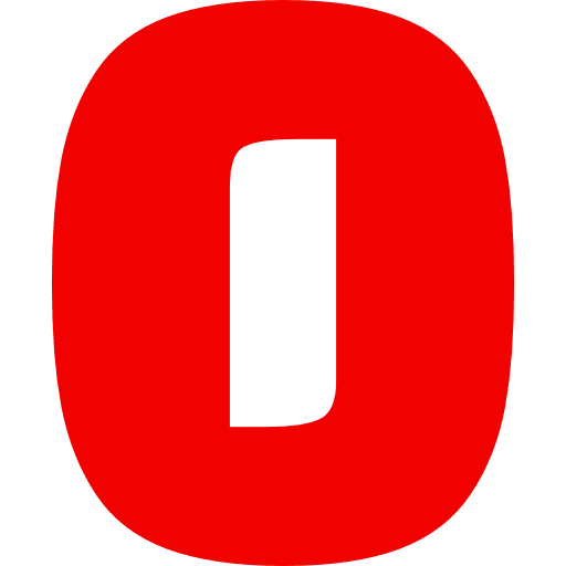 Number 0 Red Transparent Icon in SVG, PNG formats