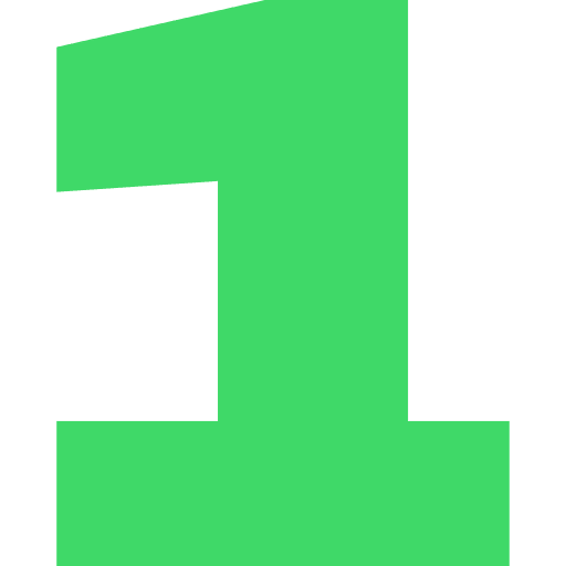 Number 1 Light Green Transparent Icon in SVG, PNG formats