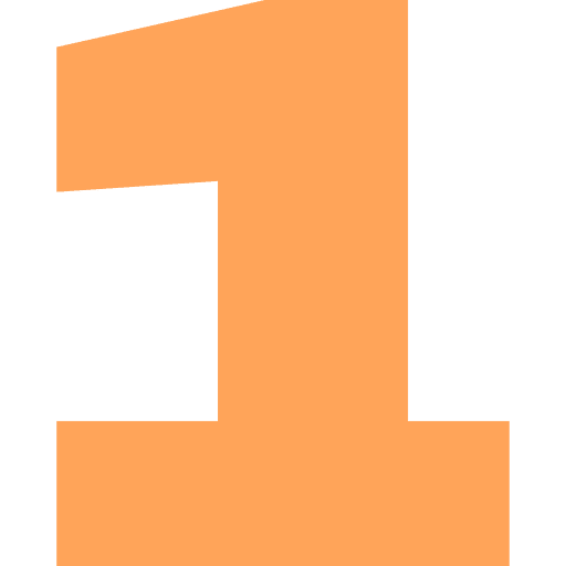 Number 1 Light Orange Transparent Icon in SVG, PNG formats