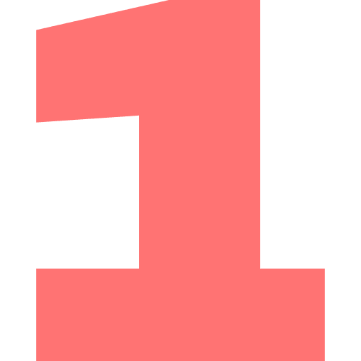 Number 1 Light Red Transparent Icon in SVG, PNG formats