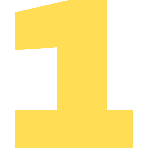 Number 1 Light Yellow Transparent Icon in SVG, PNG formats