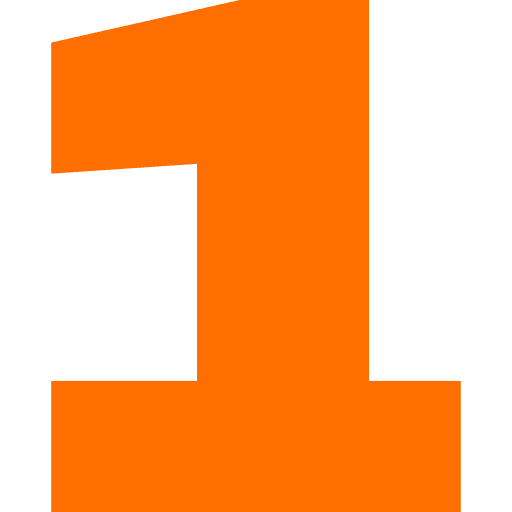 Number 1 Orange Transparent Icon in SVG, PNG formats