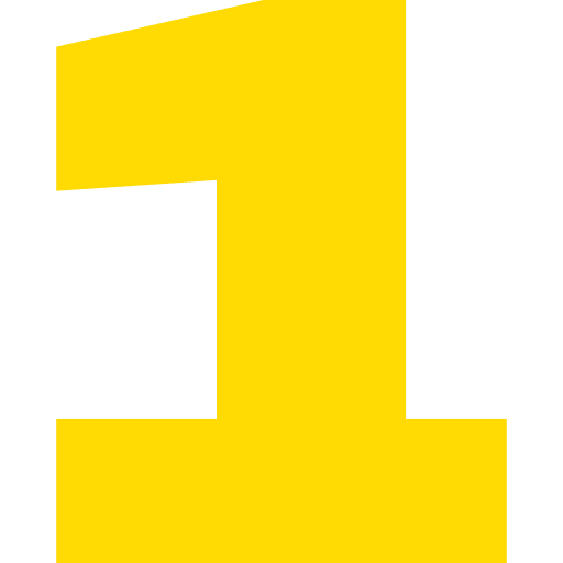 Number 1 Yellow Transparent Icon in SVG, PNG formats
