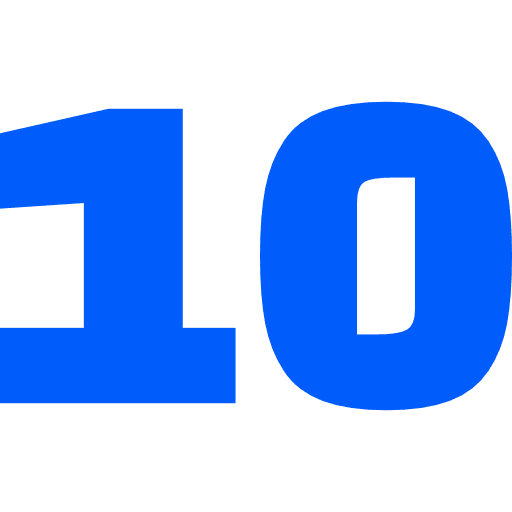 Number 10 Blue Transparent Icon in SVG, PNG formats