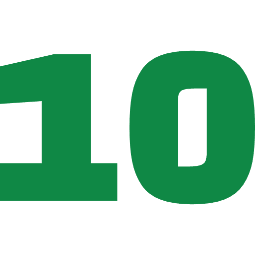 Number 10 Green Transparent Icon in SVG, PNG formats