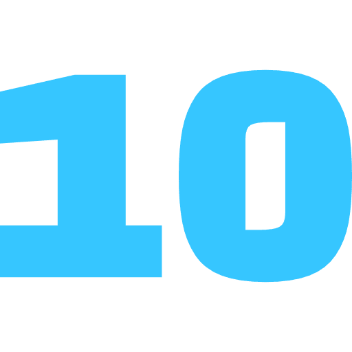 Number 10 Light Blue Transparent Icon in SVG, PNG formats