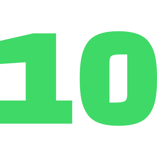 Number 10 Light Green Transparent Icon in SVG, PNG formats
