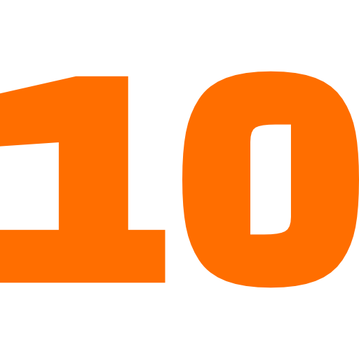 Number 10 Orange Transparent Icon in SVG, PNG formats