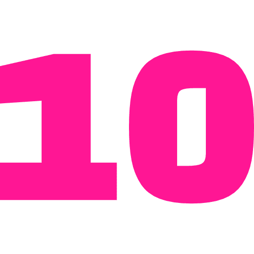 Number 10 Pink Transparent Icon in SVG, PNG formats