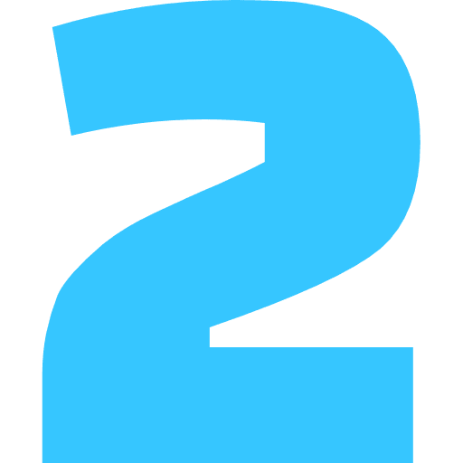 Number 2 Light Blue Transparent Icon in SVG, PNG formats