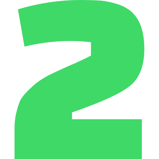 Number 2 Light Green Transparent Icon in SVG, PNG formats