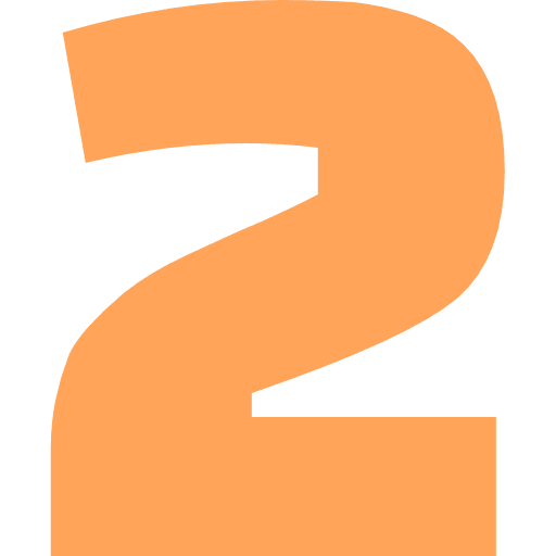 Number 2 Light Orange Transparent Icon in SVG, PNG formats