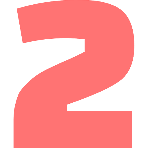 Number 2 Light Red Transparent Icon in SVG, PNG formats