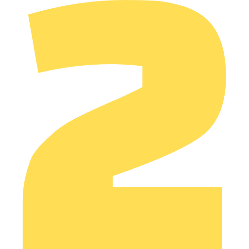 Number 2 Light Yellow Transparent Icon in SVG, PNG formats