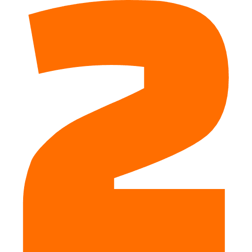 Number 2 Orange Transparent Icon in SVG, PNG formats
