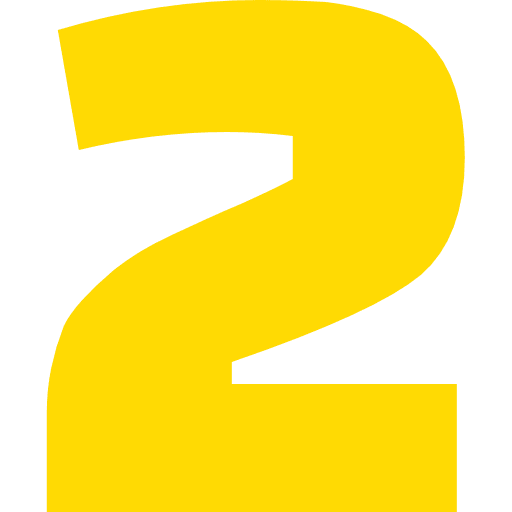 Number 2 Yellow Transparent Icon in SVG, PNG formats