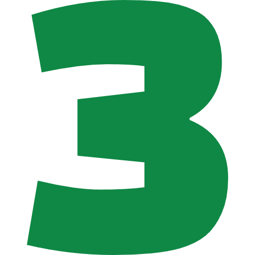 Number 3 Green Transparent Icon in SVG, PNG formats