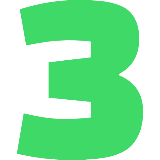 Number 3 Light Green Transparent Icon in SVG, PNG formats