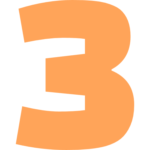 Number 3 Light Orange Transparent Icon in SVG, PNG formats